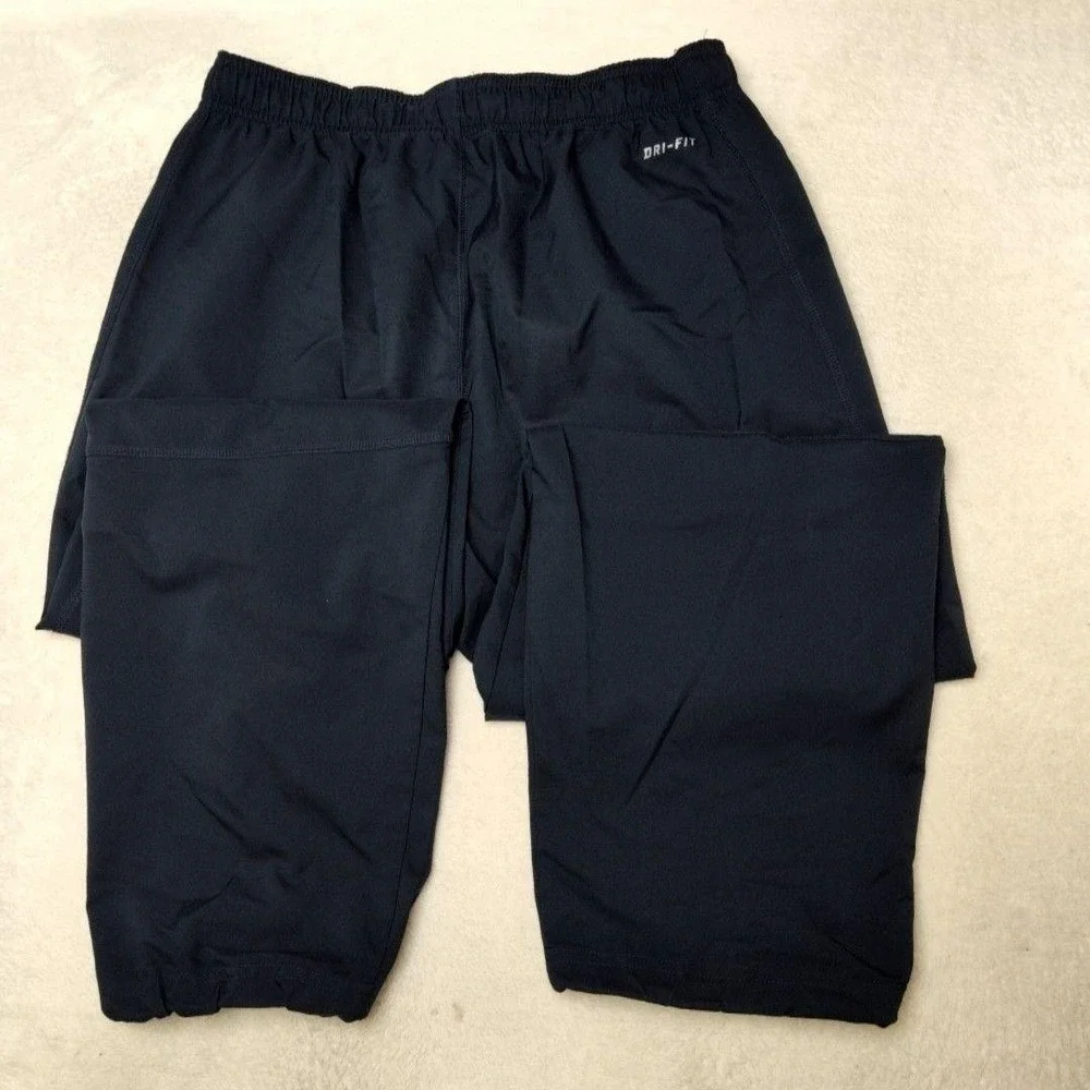 Nike‎ Track Pants Mens L Blue Woven Workout Lightweight Running Training 377788